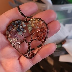 Multicolor Tree of Life Pendant Necklace
